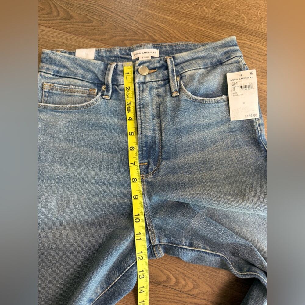 NWT Good American Good Vintage Straight Leg Ankle Jeans in Blue800 Size 2/26 - Picture 13 of 14